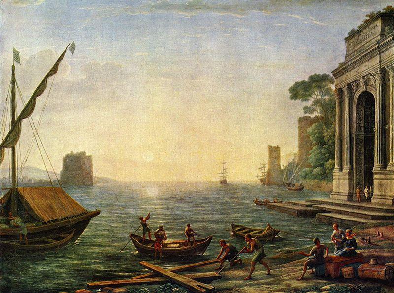 Claude Lorrain Seehafen beim Aufgang der Sonne oil painting image